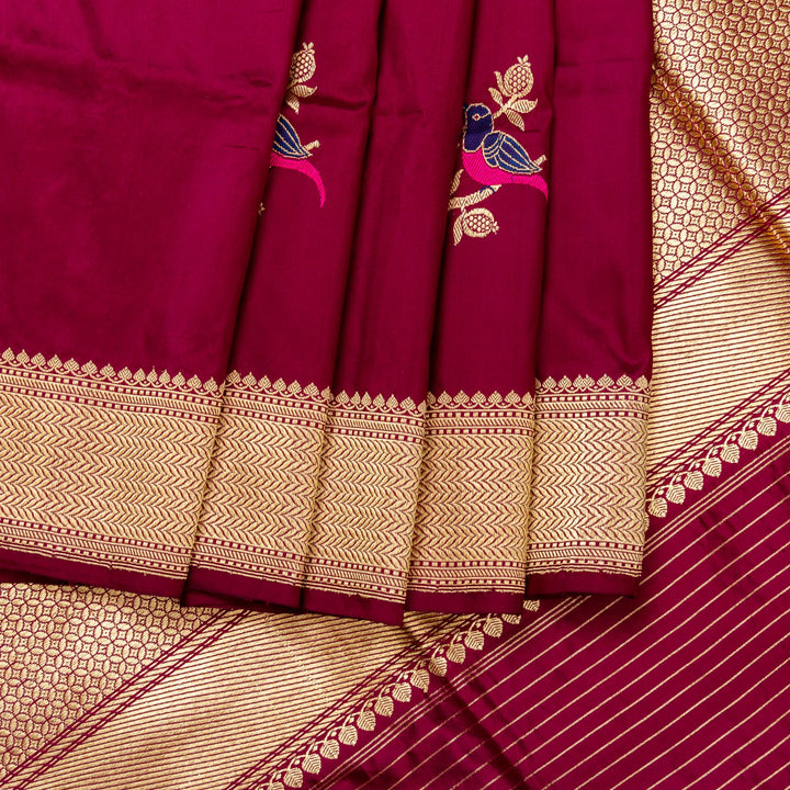 Kuberan Maroon Banarasi Saree