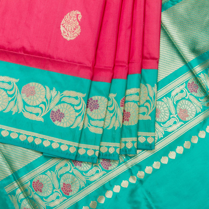 Kuberan Pink Blue Banarasi Saree