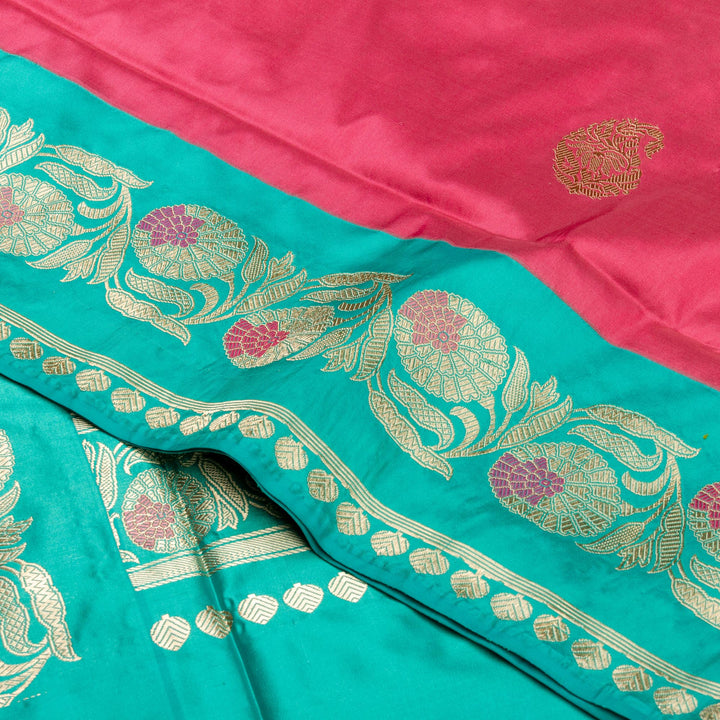 Kuberan Pink Blue Banarasi Saree