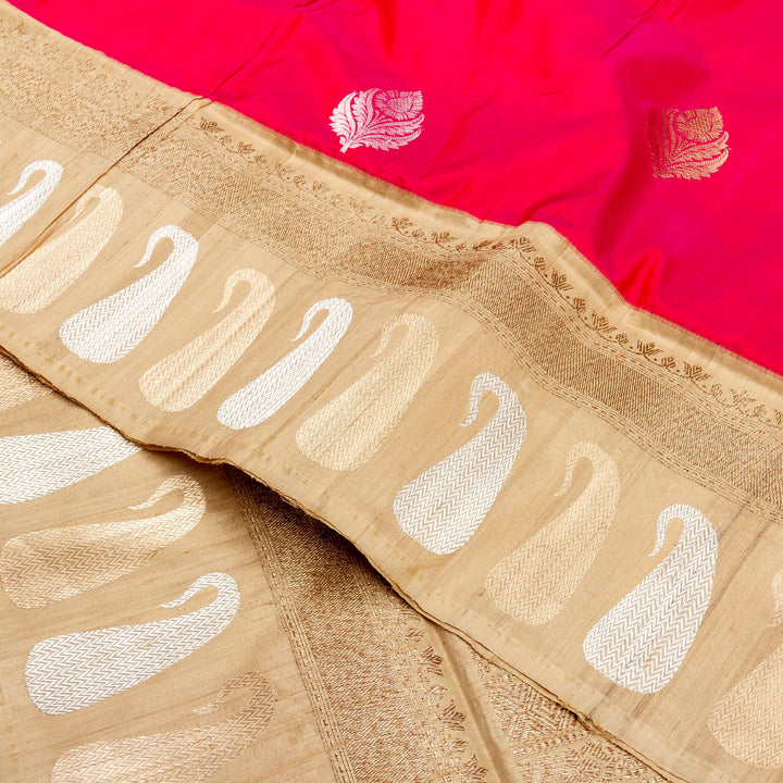 Kuberan Pink Beige Banarasi Saree
