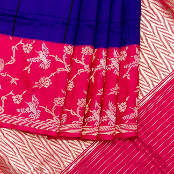 Kuberan Navy Blue Banarasi Saree