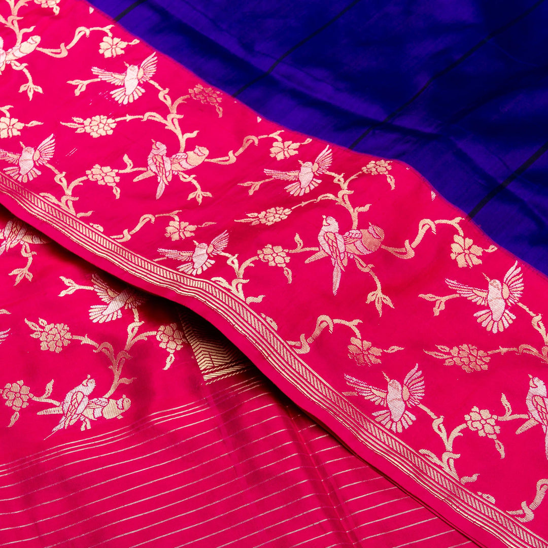 Kuberan Navy Blue Banarasi Saree