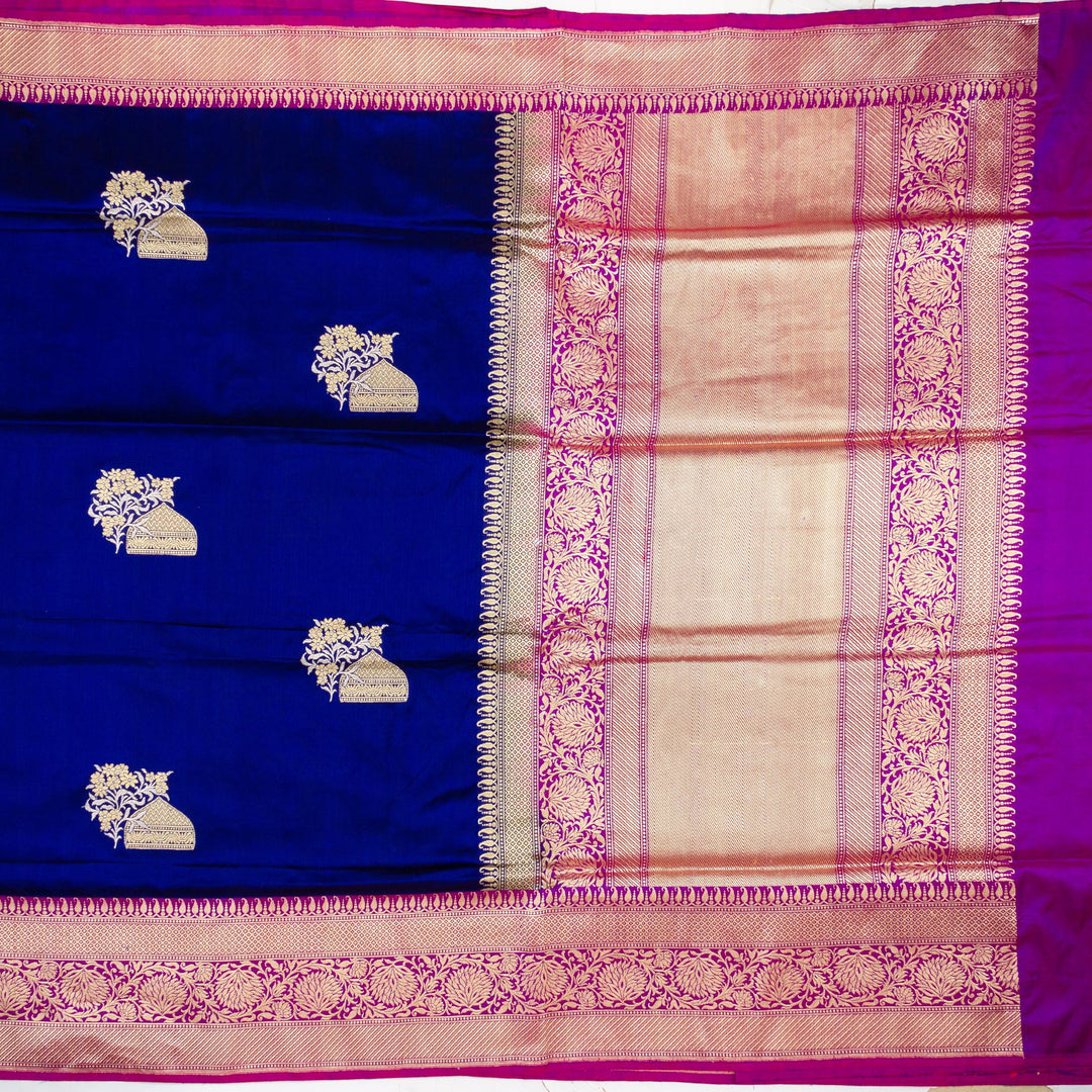 Kuberan Navy Blue Banarasi Saree