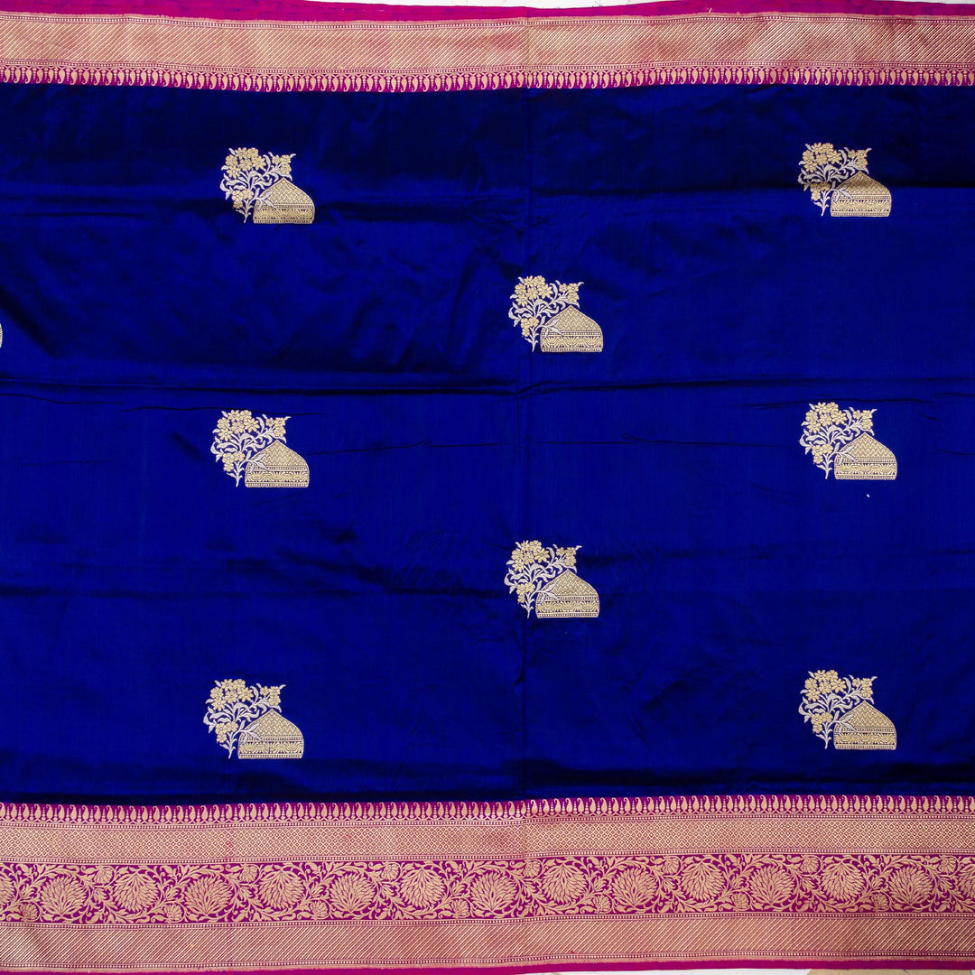 Kuberan Navy Blue Banarasi Saree