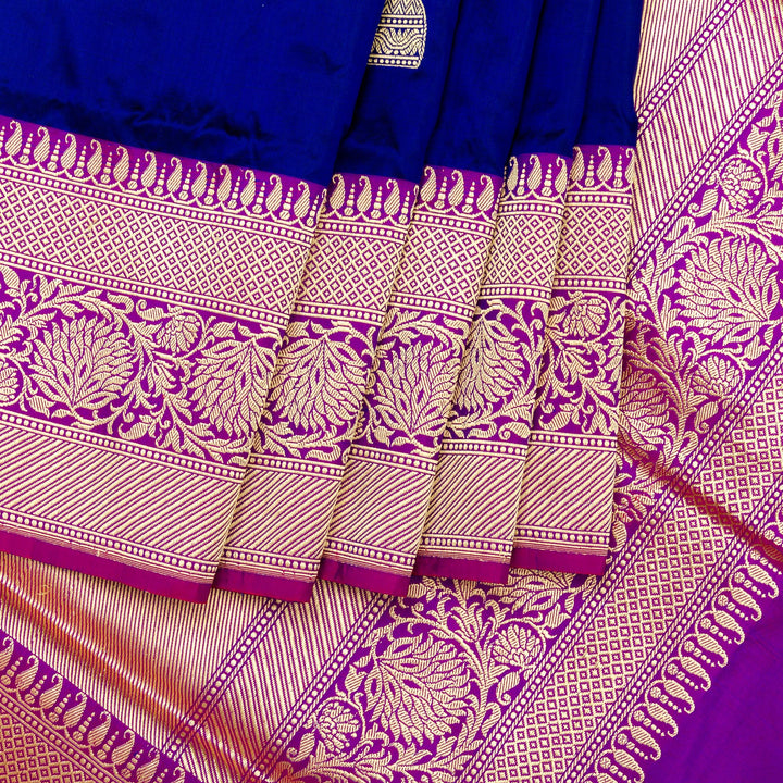 Kuberan Navy Blue Banarasi Saree