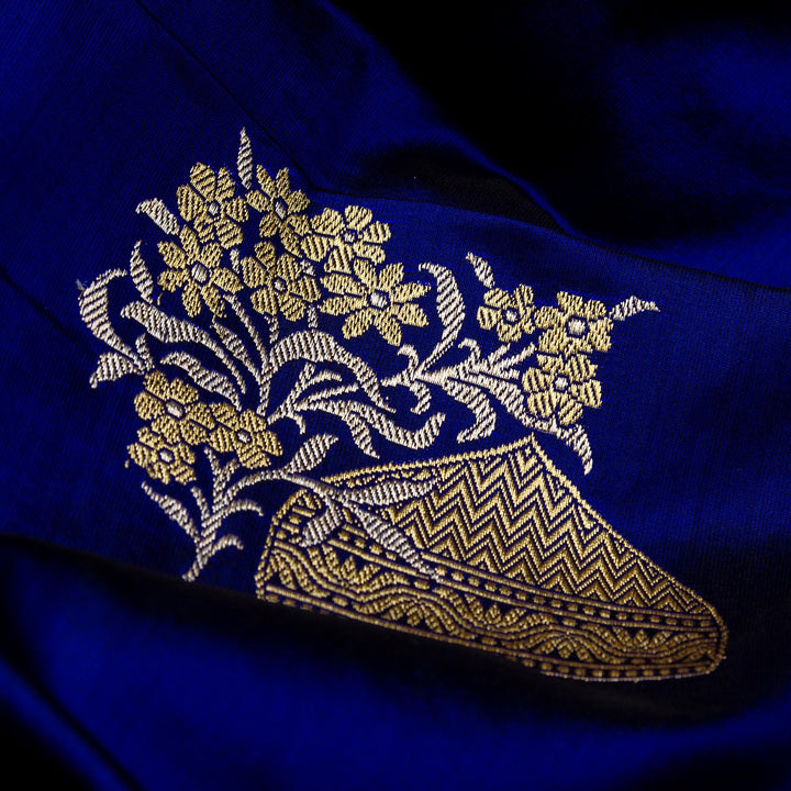 Kuberan Navy Blue Banarasi Saree