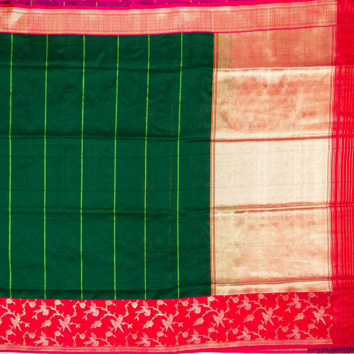 Kuberan Green Pink Banarasi Saree
