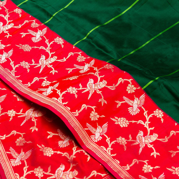 Kuberan Green Pink Banarasi Saree