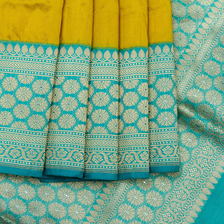 Kuberan Green Blue Banarasi Saree