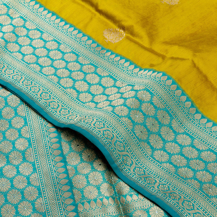 Kuberan Green Blue Banarasi Saree