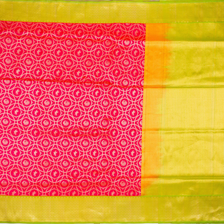 Kuberan Pink Green Banarasi Saree