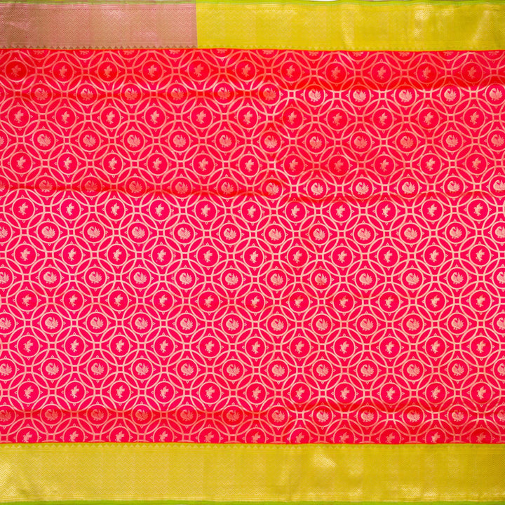 Kuberan Pink Green Banarasi Saree
