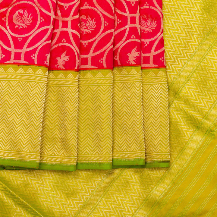 Kuberan Pink Green Banarasi Saree
