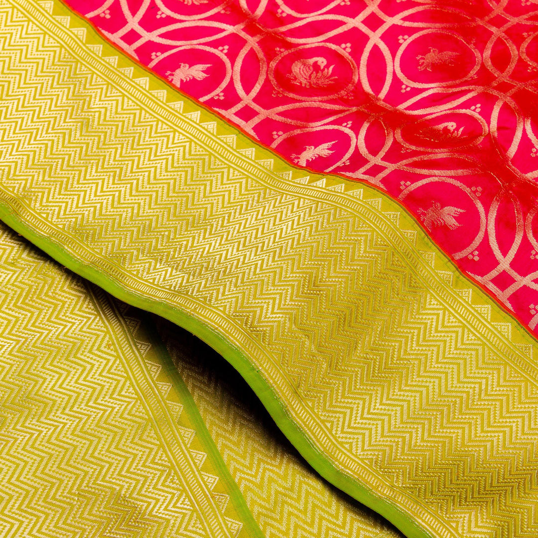 Kuberan Pink Green Banarasi Saree