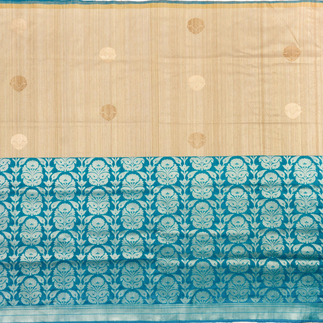 Kuberan Cream Blue Banarasi Saree