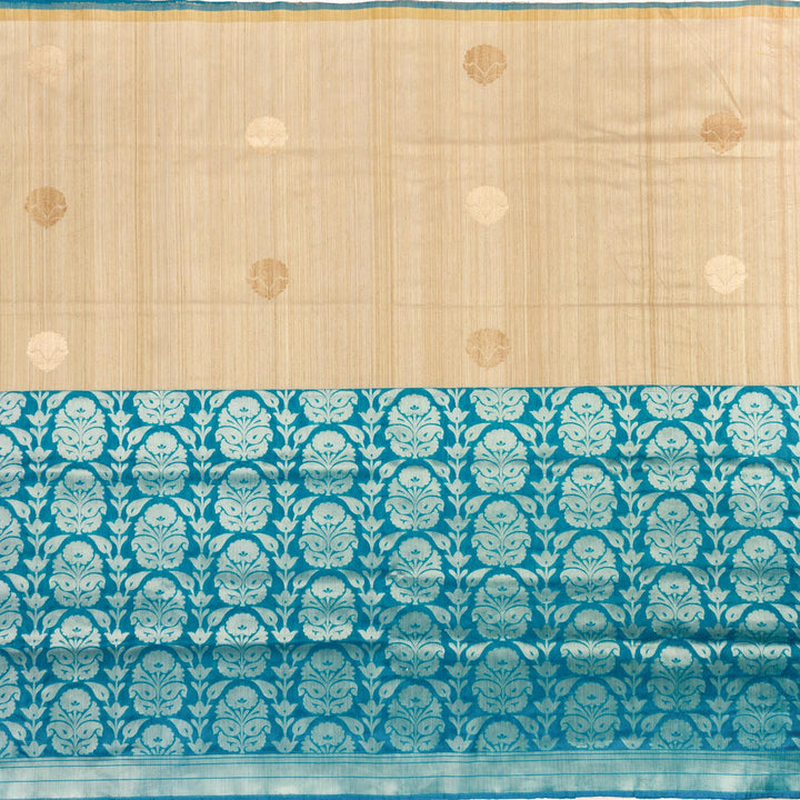 Kuberan Cream Blue Banarasi Saree