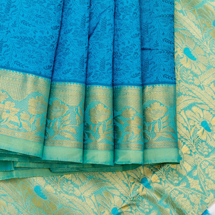 Kuberan Blue Kanchivaram Silk Saree