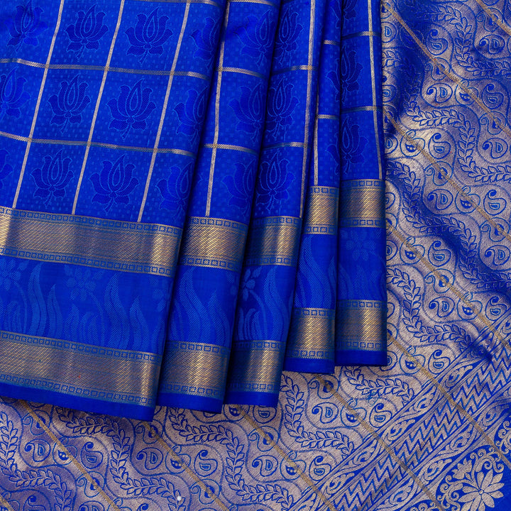 Kuberan Royal Blue Kanchivaram Silk Saree