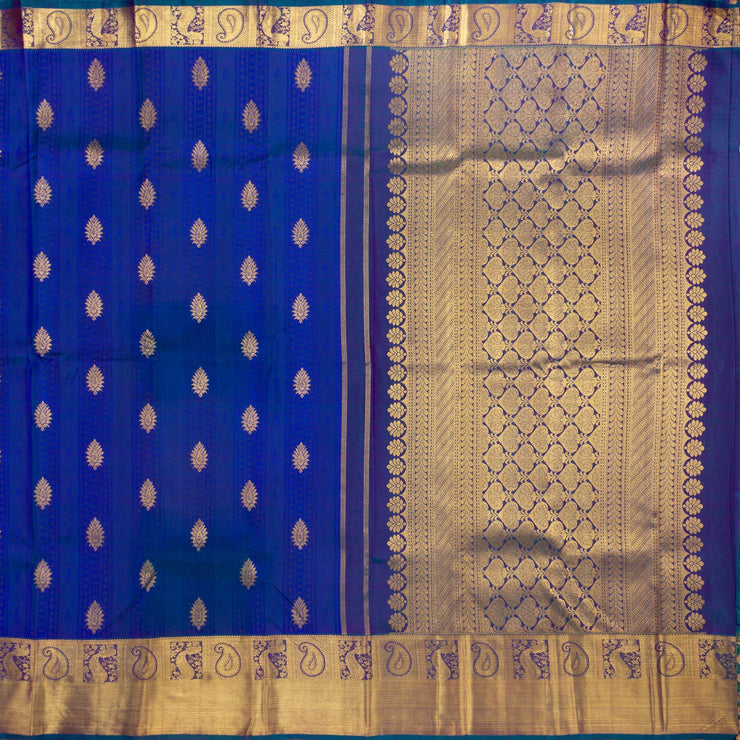 Kuberan Dark Blue Kanchivaram Silk Saree