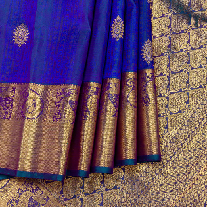 Kuberan Dark Blue Kanchivaram Silk Saree