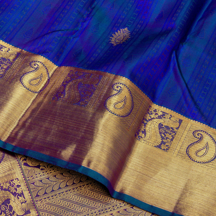 Kuberan Dark Blue Kanchivaram Silk Saree