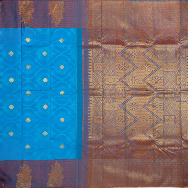 Kuberan Blue Copper Kanchivaram Silk Saree
