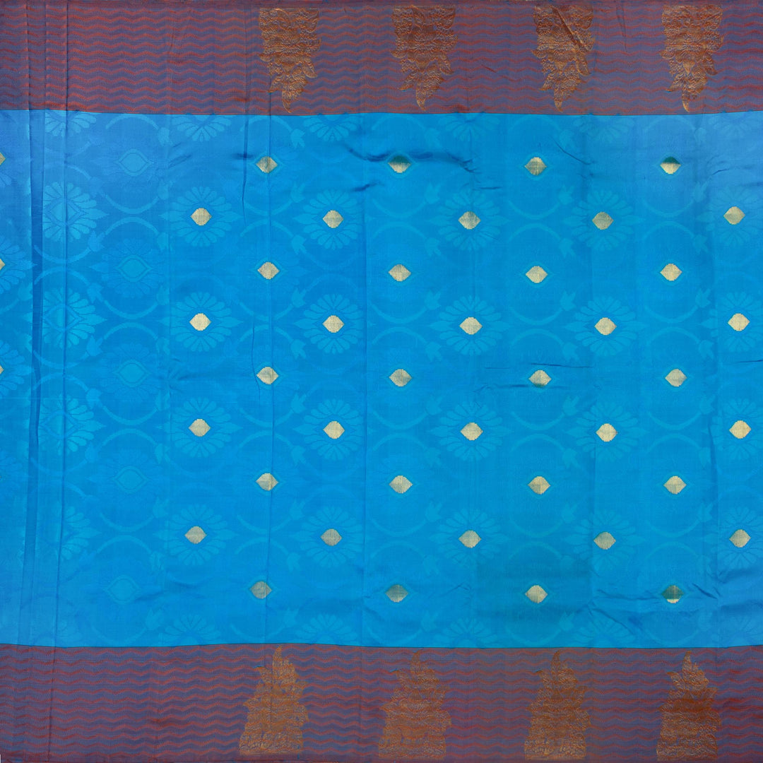 Kuberan Blue Copper Kanchivaram Silk Saree