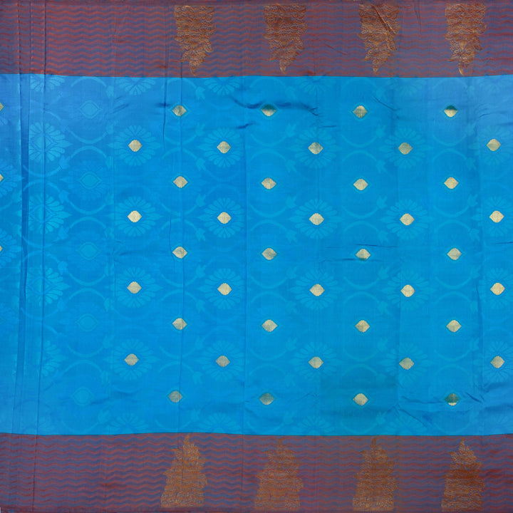 Kuberan Blue Copper Kanchivaram Silk Saree