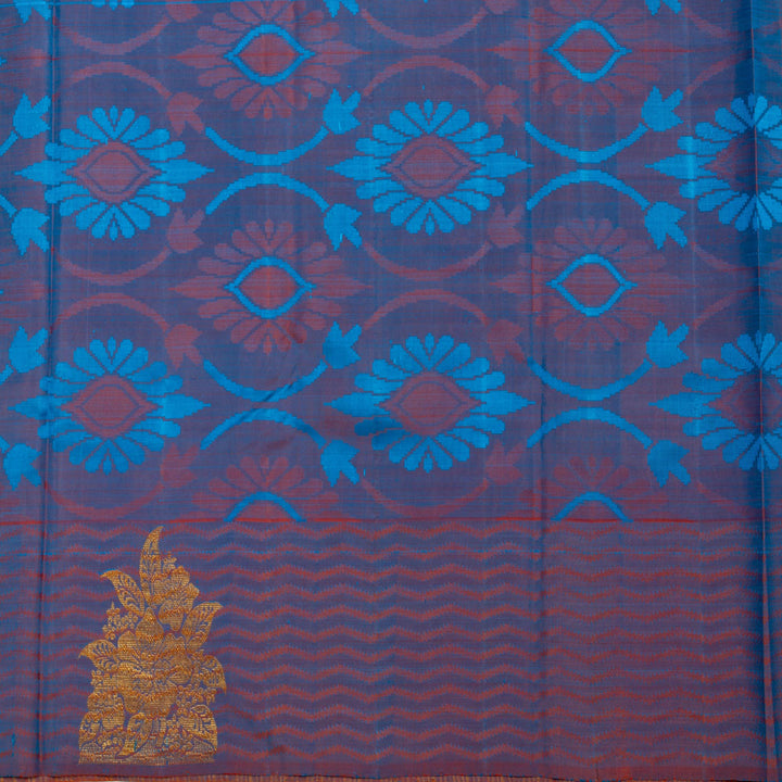 Kuberan Blue Copper Kanchivaram Silk Saree