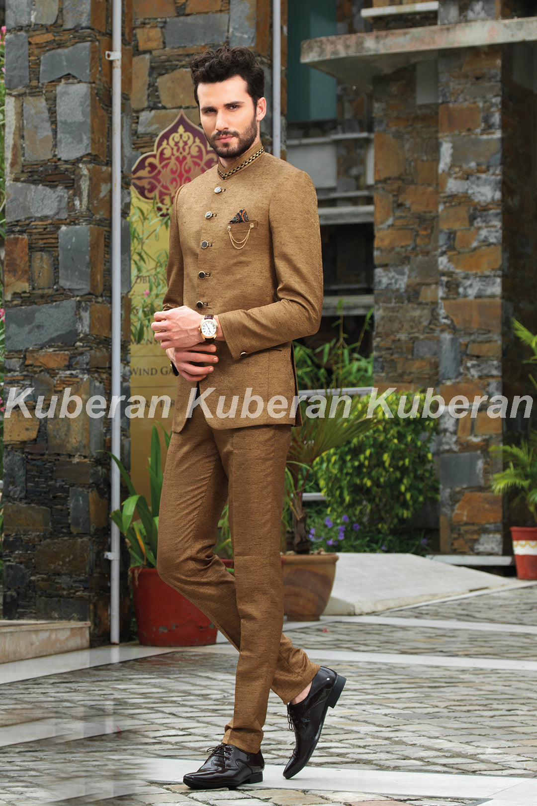 Beige Designer Men Suit