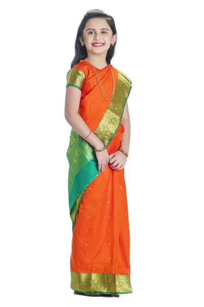 Red saree durga fancy dress for kids,National Hero Costume for School  Annual function/Theme Party/Competition/Stage Shows Dress