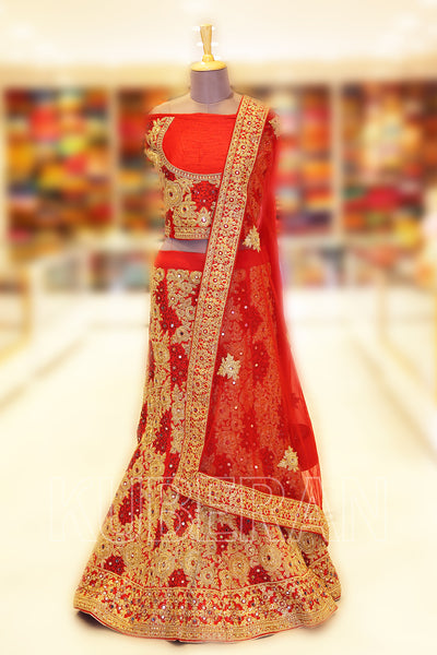 Red Designer lehenga for wedding