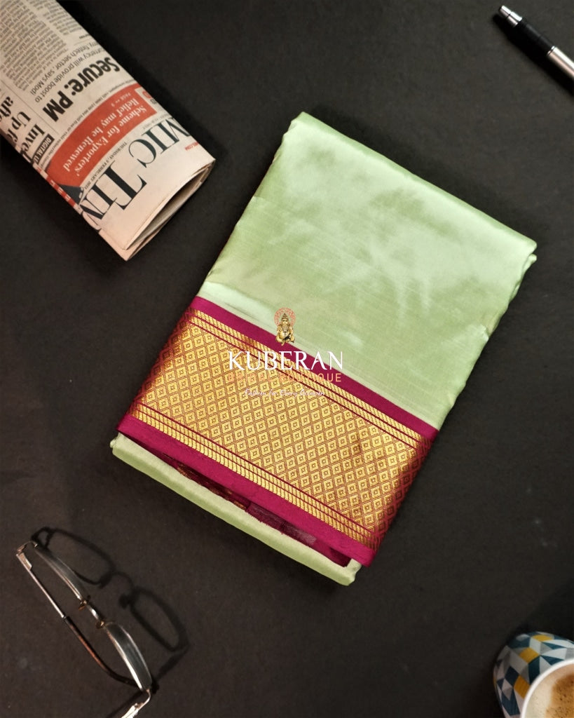Kuberan Green Pure Silk Dhoti