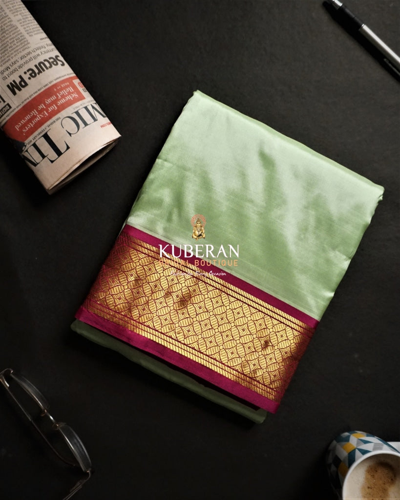 Kuberan Green Pure Silk Dhoti