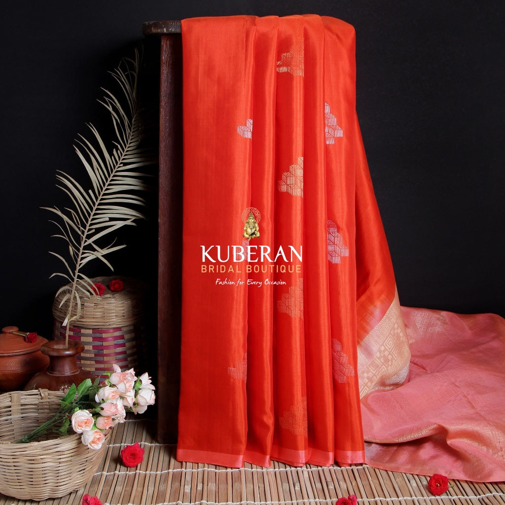 Kuberan Maya Peach Orange Saree